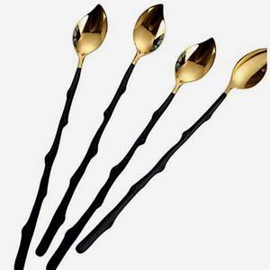 New Rose <b>Gold</b> Luxury Portugal Cutlery Set with Dark Hammered Design Rose <b>Gold</b> Handle Utensil Cutlery Set - Product Image 4
