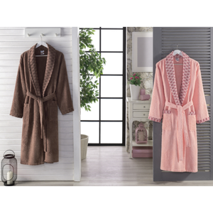 Albornoz de rizo de algodón 100% en colores pastel-Textil para el hogar Disponible en tallas M/L/XL 360 GSM - Product Image 3