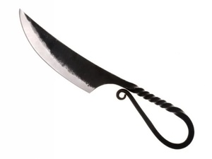 Couteau de cuisine en acier inoxydable à haute teneur en carbone forgé à la main, design médiéval antique, couvercle protégé à bord dentelé-pour le camping - Product Image 5