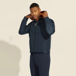 Sweat à capuche zippé couleur unie Slim Fit hommes sweat à capuche à fermeture éclair conception personnalisée sweats à capuche en gros sweats personnalisés - Product Image 3