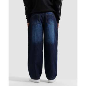 กางเกงยีนส์ทรงหลวมสไตล์วินเทจ ขากว้างทรงบาน เอวสูง สไตล์สตรีทแวร์ ผ้าเดนิม ตกแต่งคริสตัลเพชร สีสันสำหรับฤดูหนาว - Product Image 4