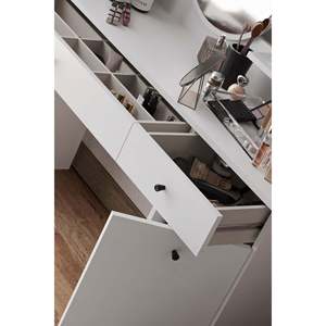 Harmony Eco-Friendly Makeup Vanity Table <b>Adjustable</b> <b>Square</b> Mirror 2 Drawers Modern Dressing Table Bedroom Furniture Desk White - Product Image 6