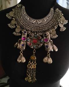 Conjunto de joyería especial para mujer afgana, diamantes de imitación de cristal, adornos colgantes de moda, artesanía de acero inoxidable para fiesta islámica - Product Image 2