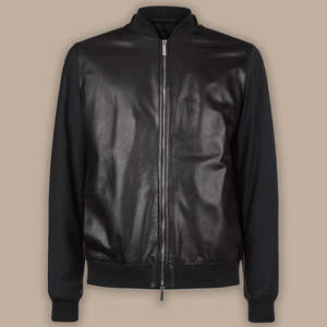 Veste en cuir de haute qualité pour hommes Top Design 100% avec doublure en couette col montant manches complètes-personnalisable pour la saison d'hiver - Product Image 1
