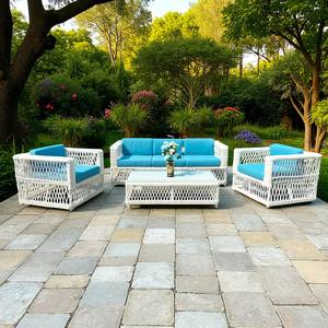 Meubles de patio extérieur durables en PRSF-121 de rotin poly sièges de loisirs en forme de lune pour le remplissage de mousse d'atelier de villa de salon - Product Image 1