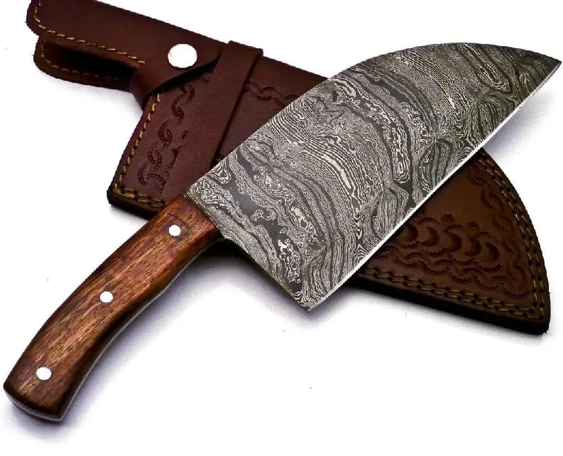 मांस काटने के लिए जाली चाकू चॉपर जापानी क्लीवर वध शेफ चाकू राल हैंडल के साथ हस्तनिर्मित सर्बियाई चॉपर चाकू