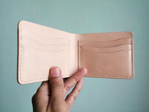 Custom Made Genuine Leather Bi Fold Wallet <b>Slim</b> RFID Blocking <b>Purse</b> For Men With Card Holder Slots BFW-0145 - Product Image 2
