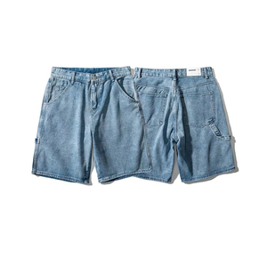 Pantalones cortos de mezclilla holgados lavados con ácido Vintage personalizados de alta calidad, ropa de calle de Color sólido, pantalones cortos de mezclilla Cargo para hombre - Product Image 1