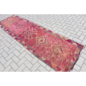 Elegante Vintage 24x89ft Turco Kilim Yute Alfombra Rojo Beige Tejido plano con patrón de retazos Respaldo de látex para pasillo Gran espacio - Product Image 4