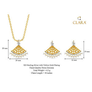CLARA Juego de Collar y Pendientes Irina de Plata de Ley 925, Colección de Joyería Fina - Product Image 4