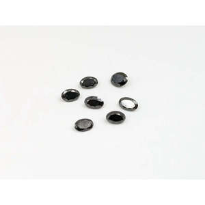 Diamant noir naturel, pierre brute taillée, facettée, ovale 5 x 7 mm - Product Image 1