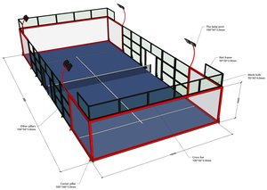 Cancha de Pádel de alta calidad en todo el mundo a la venta Cancha de Pádel panorámica con 18 piezas de <span class=keywords><strong>gafas</strong></span> templadas - Product Image 3