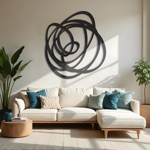 Trendy <b>Black</b> Metal Wall Art Decor Handcrafted Iron Sculpture Stylish Decorative Wall Hanging for Living Room Bedroom Office - Product Image 6