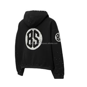 Premium quality <b>zipper</b> <b>hoodie</b> 450 GSM brushed fleece material soft inner lining jet <b>black</b> color custom logo design basics <b>hoodie</b> - Product Image 5