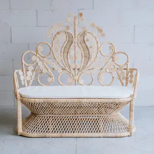 Balinese style rattan woven sofa chairs luxury handmade indonesia wedding furniture