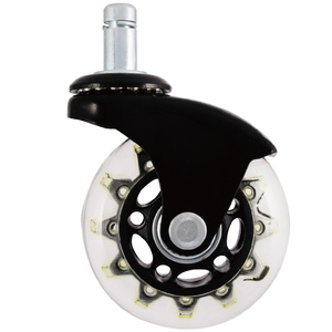 Roulette de chaise de bureau de remplacement de 2.5 pouces avec tige d'anneau de friction universelle Roues en PVC transparent - Product Image 6