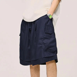 Pantalones cortos deportivos de algodón para hombre, pantalones cortos holgados de algodón holgados, verdes, con cuatro bolsillos, estilo informal, con patrón sólido, 2024 - Product Image 5