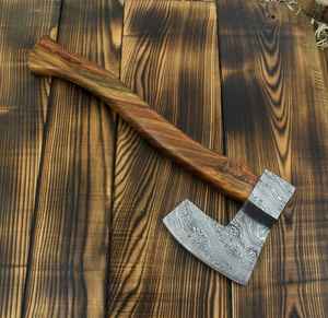 Hache de camping de haute qualité, nouveau design, acier Damas, hache viking premium, acier au carbone, avec étui en cuir fin - Product Image 1