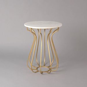 Mesa auxiliar y mesa de centro de lujo con acabado dorado hecho a mano de acero inoxidable de alta calidad, muebles de decoración para el hogar al por mayor - Product Image 6