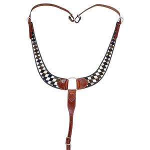 Prêt Navire Western Équestre Véritable Cuir De Vachette Cheval Racing Plastron Strass Concho Décoré Colliers De Poitrine - Product Image 5