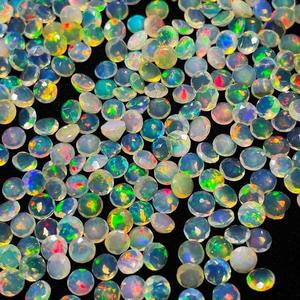 Opale éthiopienne naturelle, taille ronde brillante, 3 mm, 0,5 ct, pierres précieuses en vrac, polies, vibrantes, projets de bijoux DIY, bagues de fiançailles, vente - Product Image 2