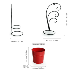 Macetas negras de interior colgantes de Metal de estilo lujoso moderno, macetas decorativas para balcón, decoraciones para el hogar, macetas y jardineras con soporte - Product Image 6