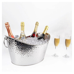 Fabricant de seaux à glace modernes et élégants en acier inoxydable Design fantaisie personnalisé Seau à glace en métal champagne fini cuivre - Product Image 5