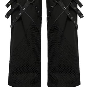 Personalizar cintura de doble capa estilo gótico DTG impresión pantalones de pierna recta cordón Streatwear para hombres - Product Image 3