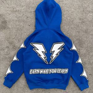 เสื้อมีฮู้ดแบบรูดซิปสำหรับผู้ชายผ้าคอตตอน100% 300กรัมแห้งเร็วกันรอยย่นผ้าฟลีซพิมพ์ลายสตรีทแวร์สไตล์ผู้ชายมาใหม่2025 - Product Image 4