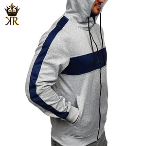 Wholesale High Quality Twill Lining Long Sleeve Heavy Cotton <b>Zip</b> up <b>Hoodies</b> With <b>Pockets</b> for Men - Product Image 4