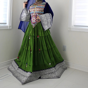 Robe longue Afghani pour femmes nouvelle mode lavable léger respirant tissu en mousseline de soie dentelle décoration pour l'Aïd disponible - Product Image 3
