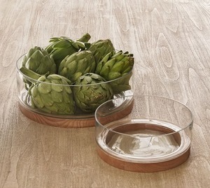 Bol de fruits transparent de grande capacité Design classique bassin à salade en verre plat durable pour une utilisation dans le salon - Product Image 5