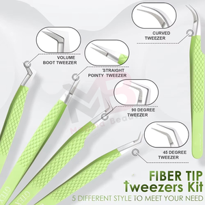 Pince à épiler pour extensions de cils avec logo et couleur personnalisés, livraison rapide, testée à la main, OEM ODM, acier inoxydable, pointe en fibre. - Product Image 6