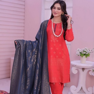 Bin Hameed Original Khaddar 3 pièces Jacquard Broshia femmes Salwar Kameez quotidien/fête porter confortable sensation ethnique indien - Product Image 6