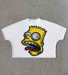 T-shirt graphique personnalisé pour homme, coupe ample et courte, 100% coton épais, impression DTG et sérigraphie - Product Image 1