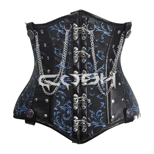 Cinturón Corsé Brocado con Cierre Frontal y Decoración de Cadenas - Product Image 3