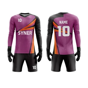 Gran oferta, Conjunto de camiseta de portero con logotipo personalizado, uniforme de equipo impreso por sublimación para portero de fútbol con corte automatizado - Product Image 6
