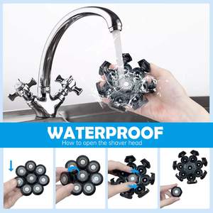 Tête de rechange pour rasoir électrique 8 têtes pour hommes, étanche IPX7, pour rasage de la tête, avec interface en allemand, pour tondeuse à barbe et cheveux - Product Image 3