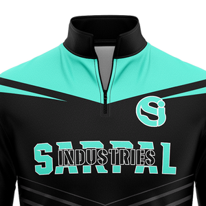 Custom Logo <b>Men's</b> High Neck <b>Quarter</b> <b>Zip</b> Tech <b>Fleece</b> Sweatshirt Sustainable Anti-Pilling Drop Shoulder Winter Embroidered - Product Image 2