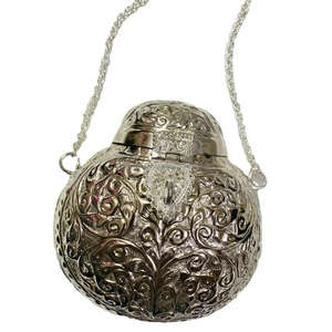 Bolso de mano móvil de plata oxidada de Metal de latón de alta calidad, bolso de mano artesanal de lujo, embragues de noche, vestido de boda Vintage para mujer - Product Image 3