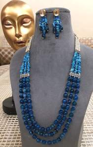 Stylish Three Layer Designer Mala Necklace <b>Set</b> <b>Beaded</b> In Pearl with Shimmering Zircon for Party Wedding Engagement Wear - Product Image 5