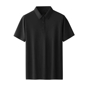 T-shirt décontracté ample pour homme, en coton pur tricoté, à col plat, couleur unie, respirant, personnalisable avec logo OEM - Product Image 3