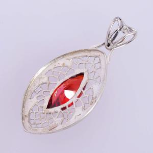 Colgante de Plata de Ley 925 con gema de cuarzo roja, joyería de diseño increíble, regalo de aniversario, FSJ-5459 - Product Image 4