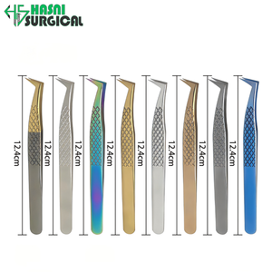 High Quality Diamond <b>Grip</b> Surgical Lash Extension Tweezers with Precision 90 Degree Anti Static Curved Tip By Hasni Surgical - Product Image 1