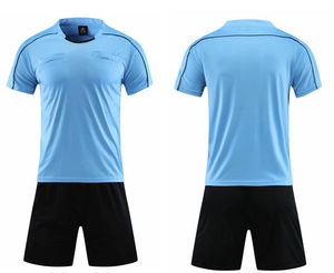 2025 Color negro en blanco árbitro de fútbol camisetas de fútbol conjunto uniforme entrenamiento ropa deportiva hombre gimnasio ropa al por mayor a granel - Product Image 5