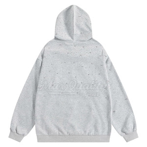 Service OEM, best-seller, design haut de gamme, sweats à capuche pour hommes avec strass, 100% coton, polaire d'automne, léger, confortable, streetwear - Product Image 2