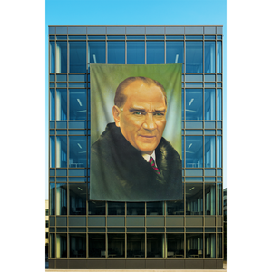 AS0309 Rachel Fabric <b>Poster</b> of Atatrk Digital Printed Vinyl and Polyester Hanging Decoration for Home or Office - Product Image 1