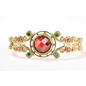 Antique 925 Sterling Silver <b>Bracelet</b> <b>Ruby</b> Stone Rhodium Plated Flower Number Pattern Classic Religious Style for Gifts Parties - Product Image 5