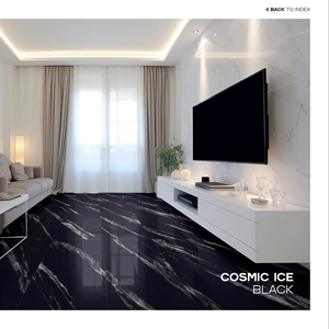 Azulejos de porcelana de alto brillo de 600x1200mm COSMIC ICE BLACK - Product Image 1