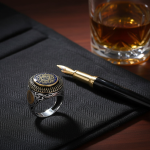 Anillo de Sello de Salomón para Hombre, Accesorio Otomano y Regalo para Hombre, Anillo Turco Tradicional para Hombre, Anillo Vintage de Moda - Product Image 4
